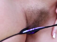 40SomethingMag video 'Big-titted MILF with a hairy pussy makes a bikini show'